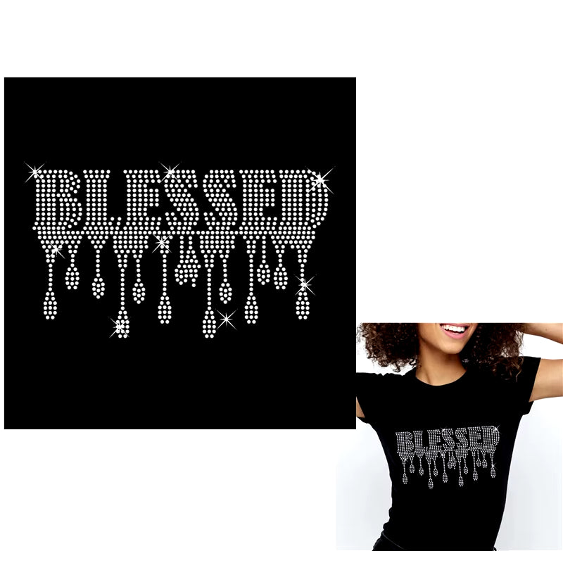 New 16 Styles 2Pcs/Lot God Is the Plug God Is Good but God Religious Faith Rhinestone Transfer Design Iron on for T-Shirt